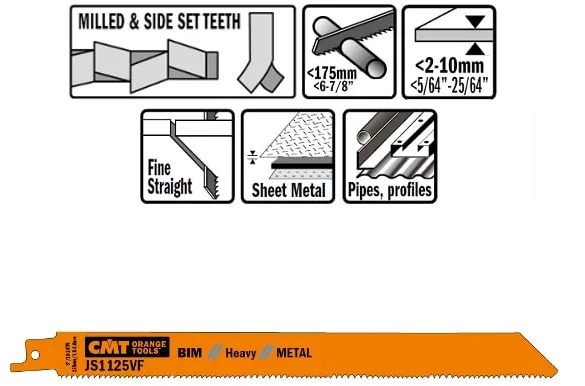 Bajonettsågblad 225mm BIM Heavy