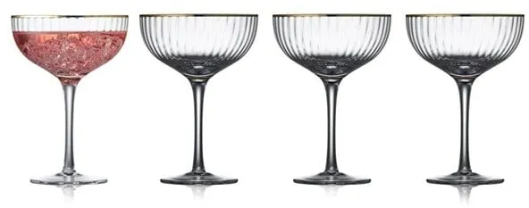 Lyngby Glas Palermo Cocktailglas 31 cl Guld 4 st.