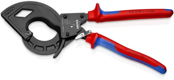 Knipex kabelsax (spärrprincip, 3-stegs) svart brunerad, med flerkomponentshandtag 320 mm